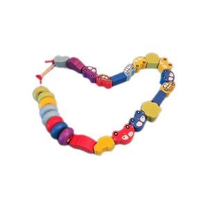 Vintage Wood Wooden String Dowels Toddler Beads Assorted Shapes Colors Sizes Fun